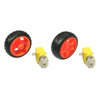 DC BO Dual shaft Gear Motor with Wheels for Smart Car Robot [2 Pieces]
