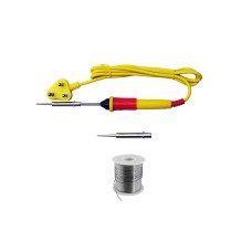 25 Watt Soldering Iron + 50 Grams Solder + 1 Extra Solder Bit  (High Quality)