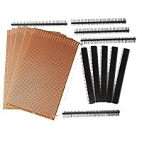 General Purpose Printed Circuit Board, 5 Pieces + Female Berg Strip, 5 Pieces + Male Berg Strip, 5 Pieces 
