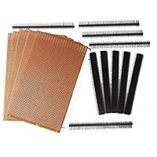 General Purpose Printed Circuit Board, 5 Pieces + Female Berg Strip, 5 Pieces + Male Berg Strip, 5 Pieces 