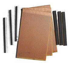 General Purpose Printed Circuit Board, 3 Pieces + Female Berg Strip, 3 Pieces + Male Berg Strip, 3 Pieces 